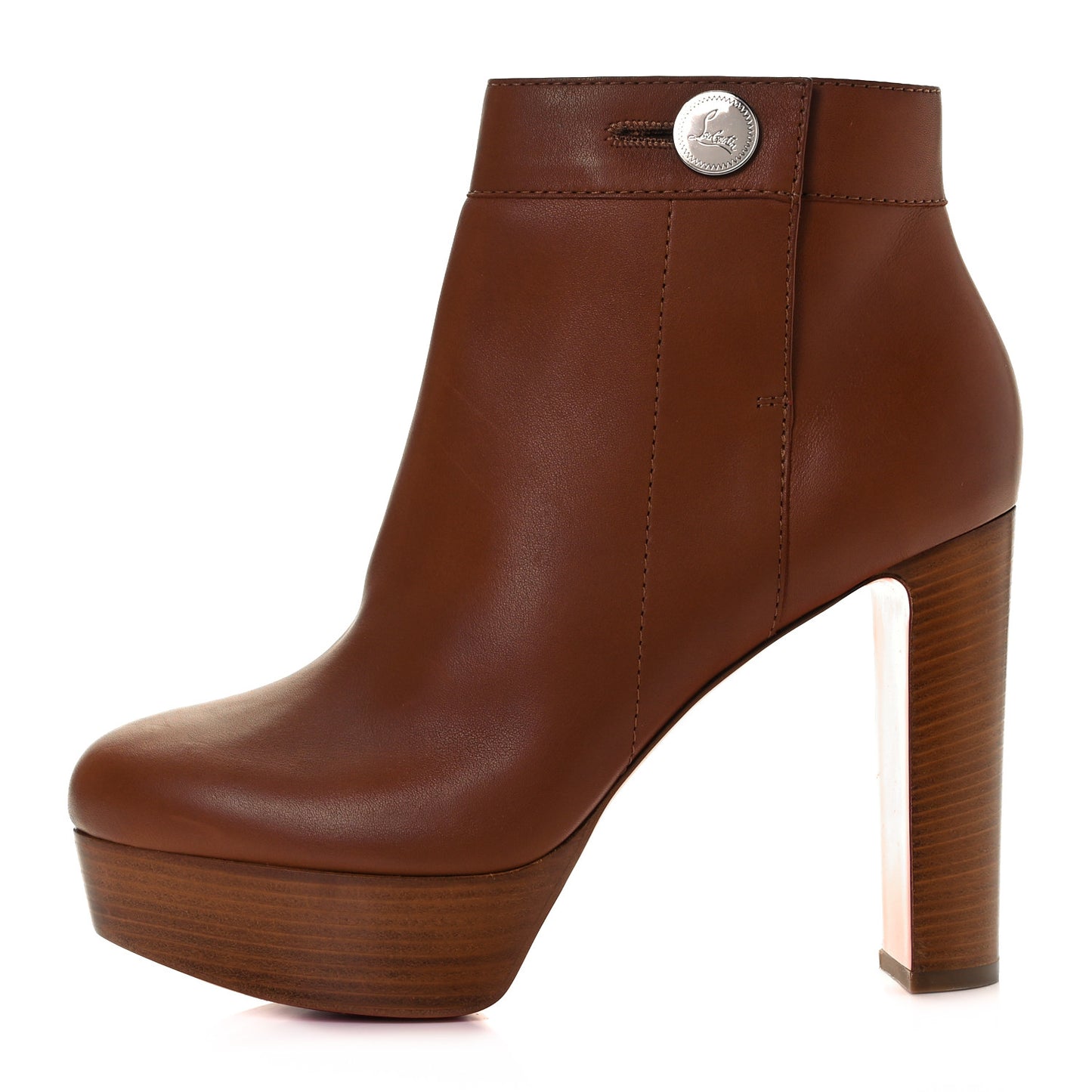 Calfskin Janis Alta 120 Booties 40.5 Cuoio