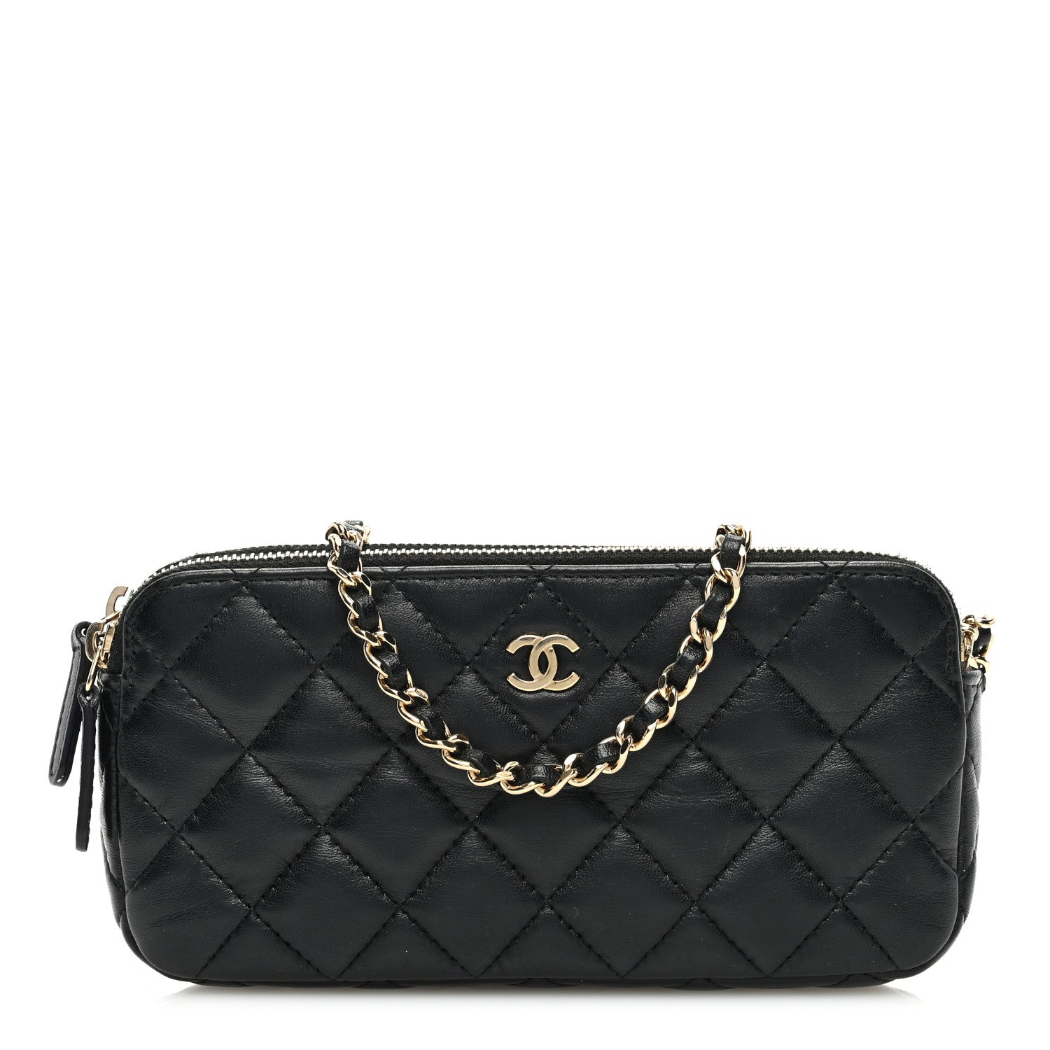 Chanel Lambskin Quilted Small Clutch With Chain Black 1 of 10