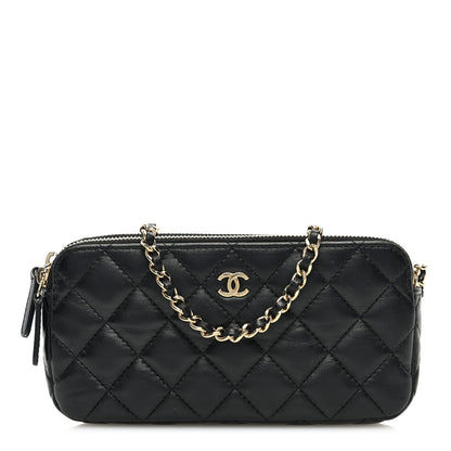 Chanel Lambskin Quilted Small Clutch With Chain Black 1 of 10