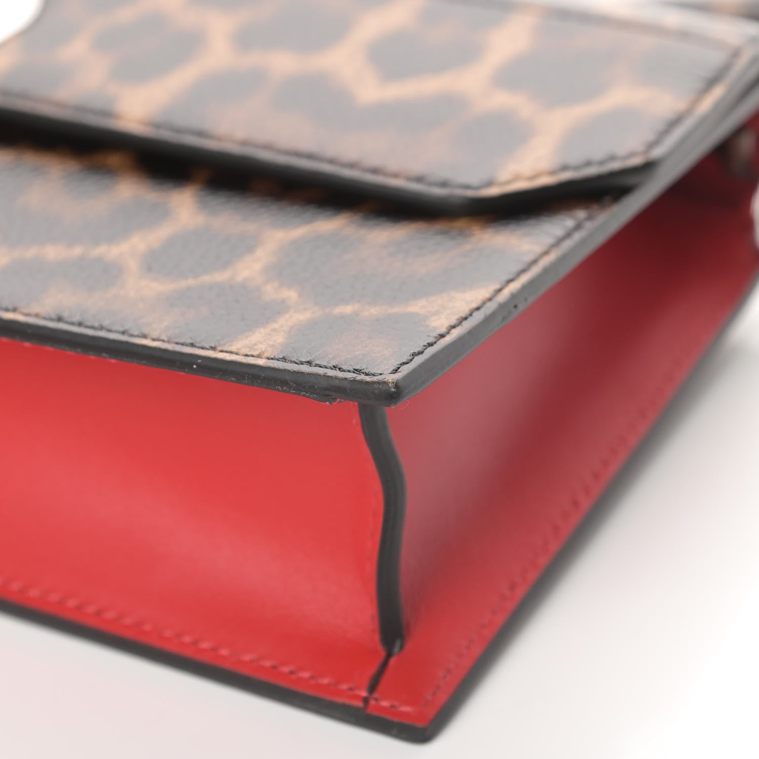 Christian Louboutin Calfskin Leopard Print Small Baguette 10 of 11