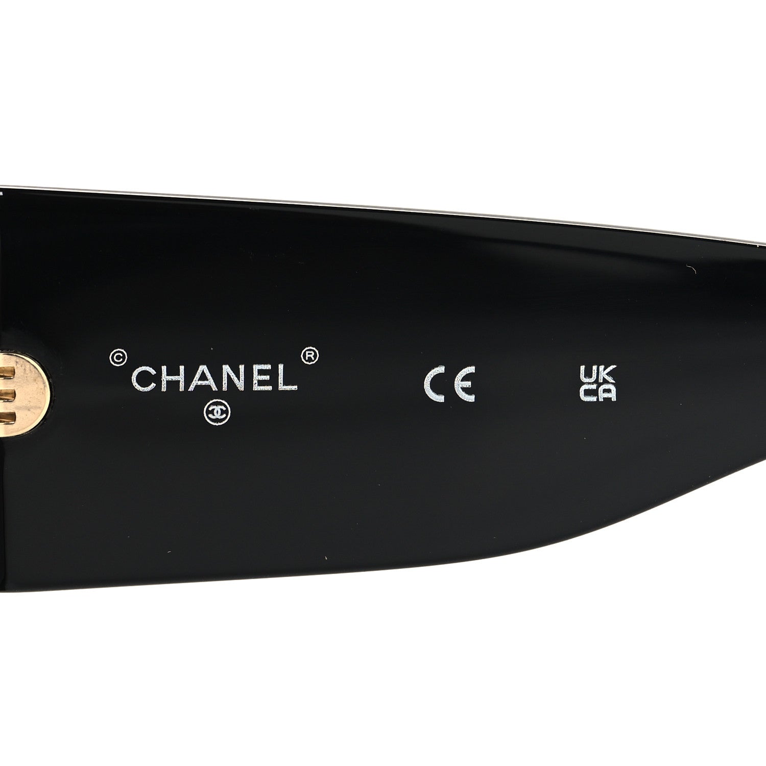 Chanel Acetate Metal Logo Square Sunglasses 71547A Black 5 of 7