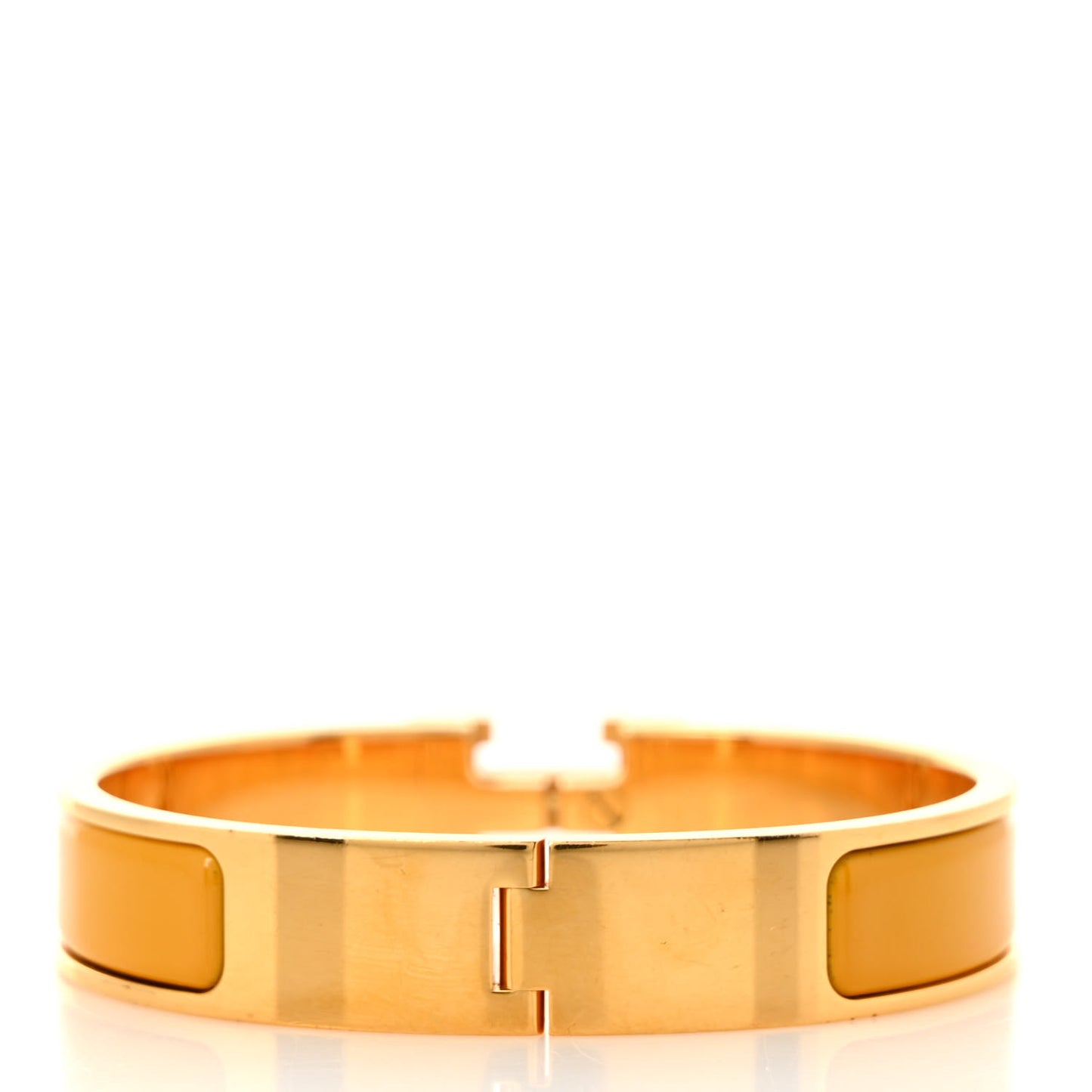 Enamel Narrow Clic Clac H Bracelet PM Jaune Madras