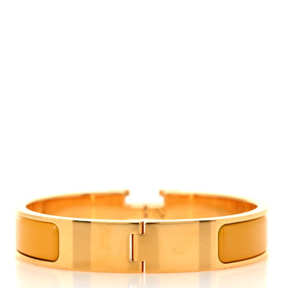 Hermes Enamel Narrow Clic Clac H Bracelet PM Jaune Madras 2 of 4