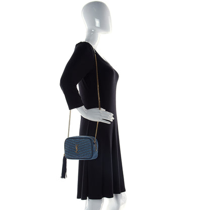Saint Laurent Denim Matelasse Monogram Mini Lou Camera Bag California Blue 2 of 10