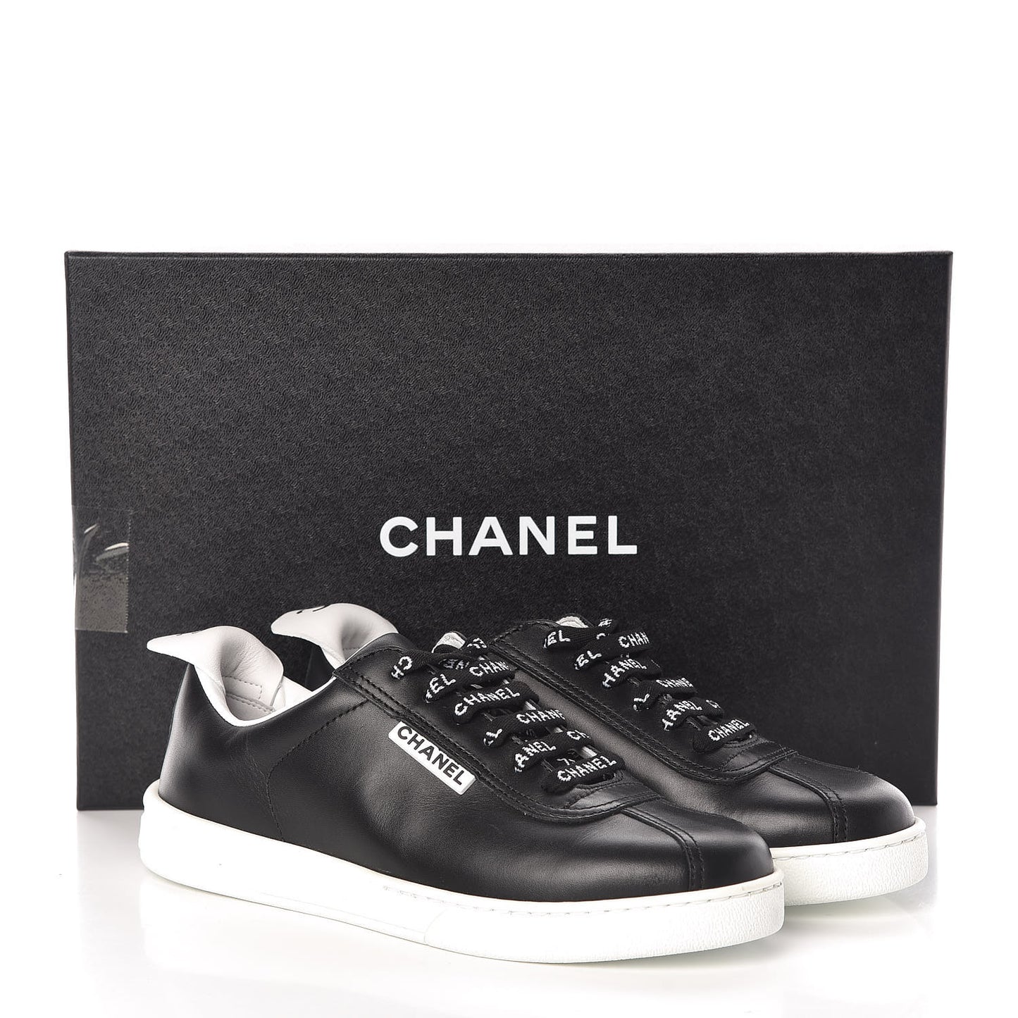 Calfskin CC Womens Sneakers 36 Black