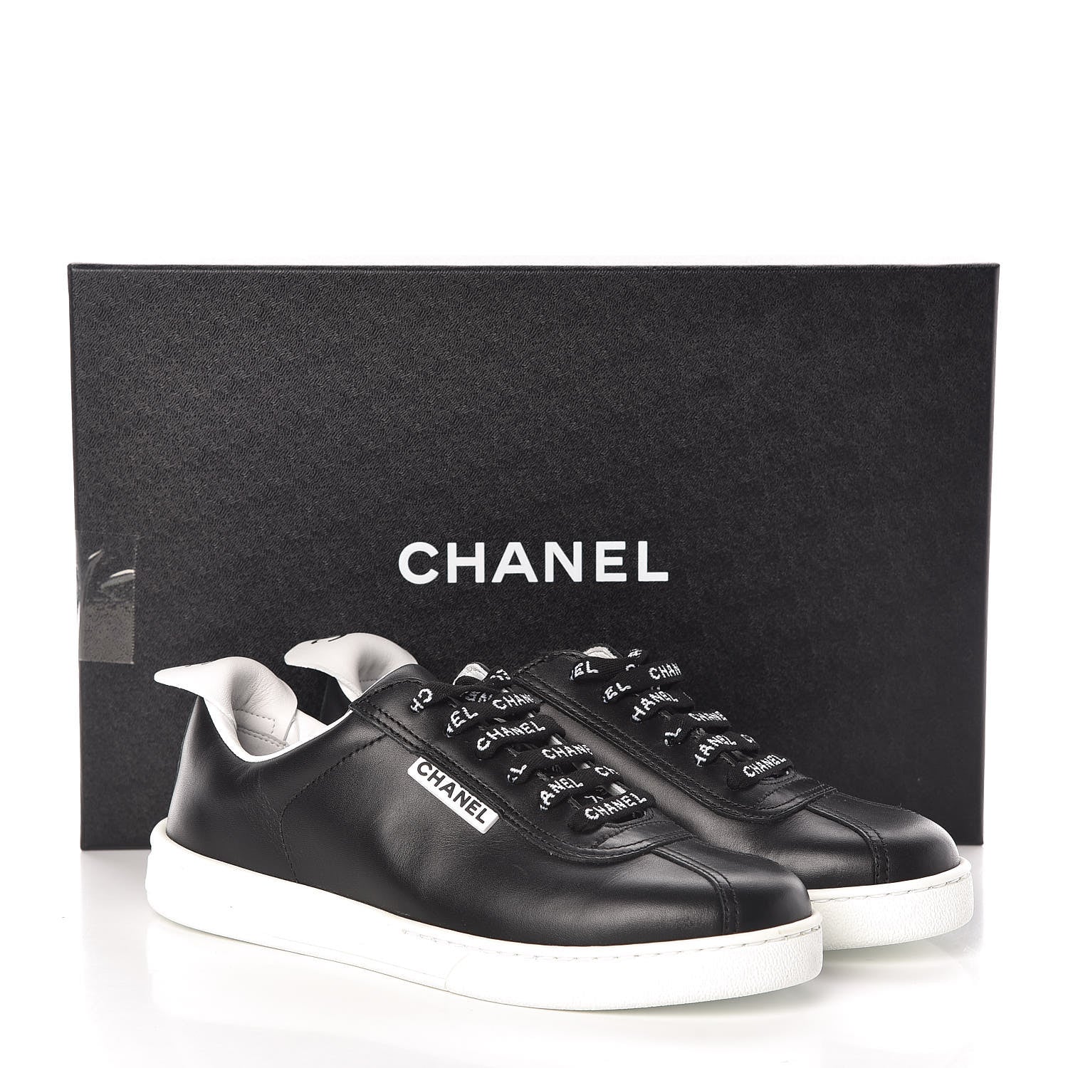 Chanel Calfskin CC Womens Sneakers 36 Black 8 of 8