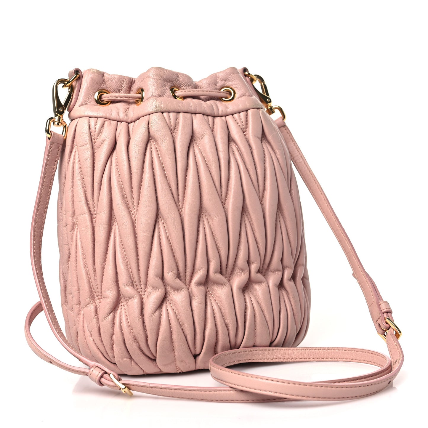 Nappa Matelasse Small Bucket Bag Orchidea