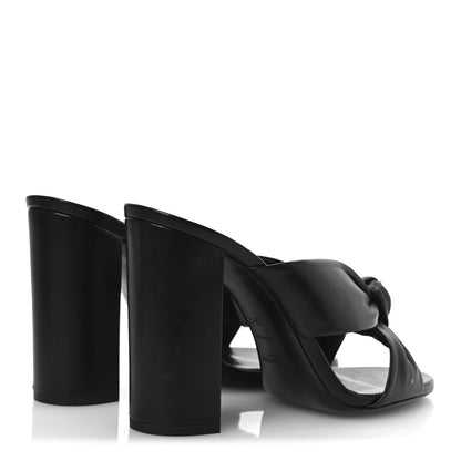 Saint Laurent Calfskin Bianca Knotted Mule Sandals 37 Black 5 of 14