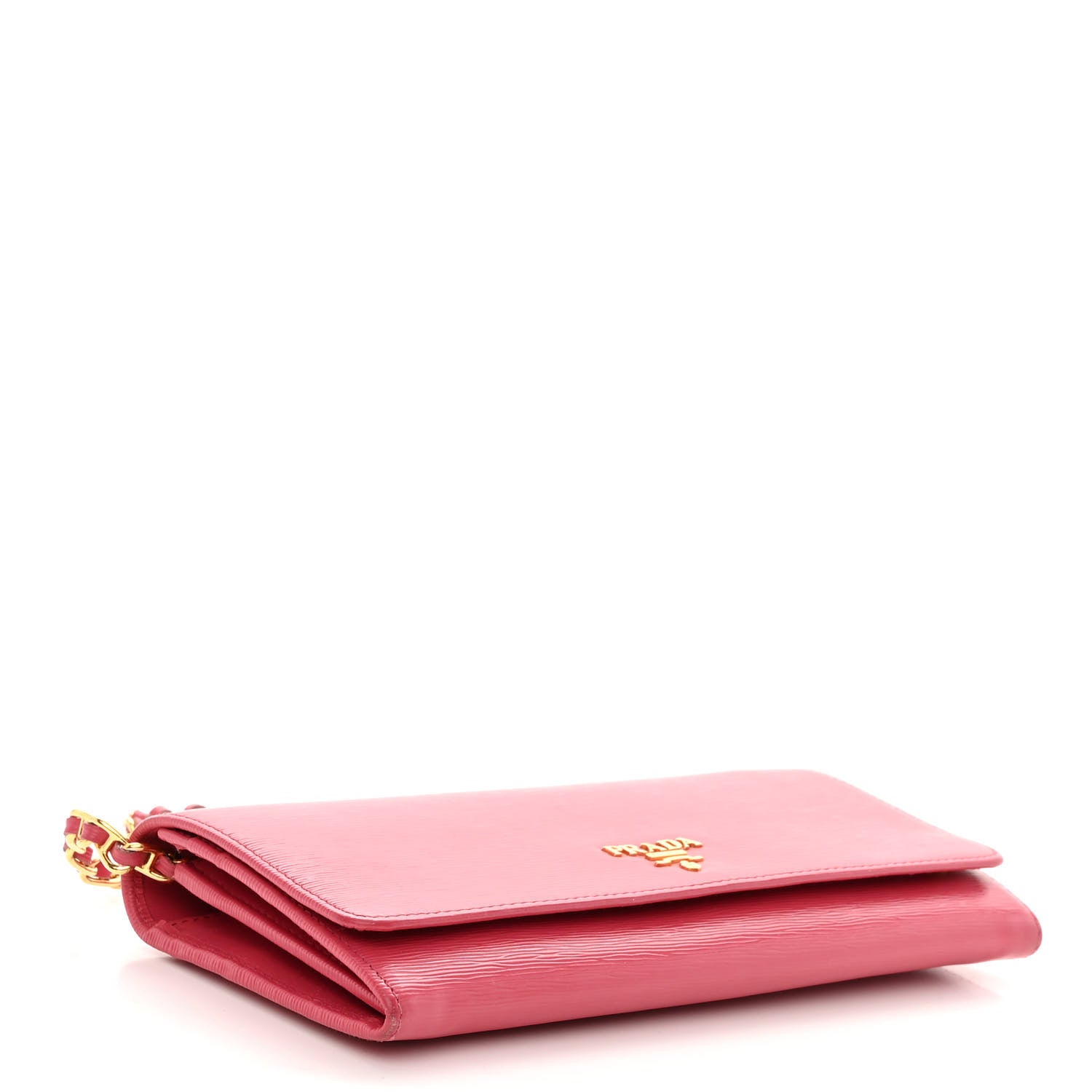 Prada Vitello Move Metal Oro Chain Wallet Peonia 4 of 10