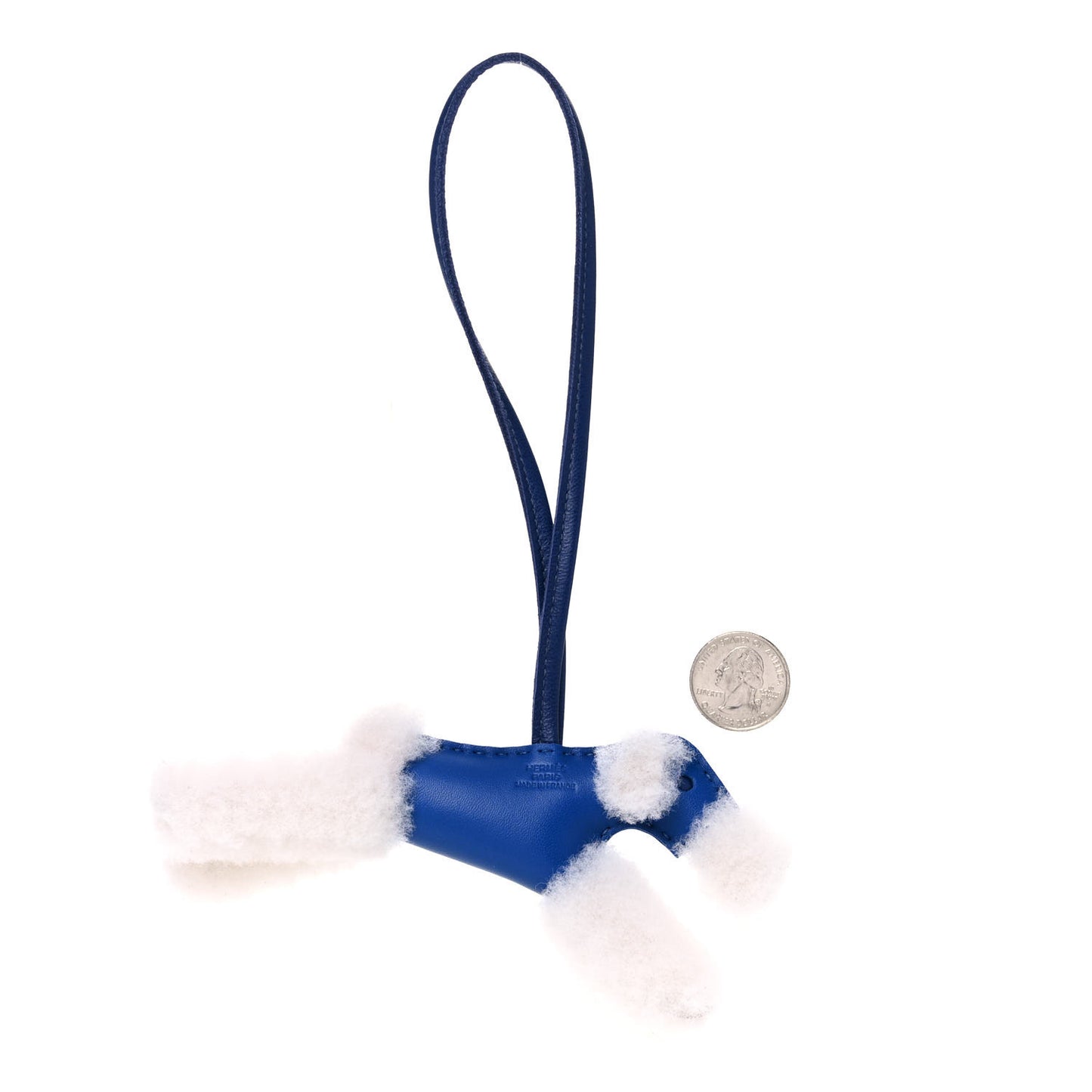 Milo Lambskin Shearling Budy Charm Bleu Saphir