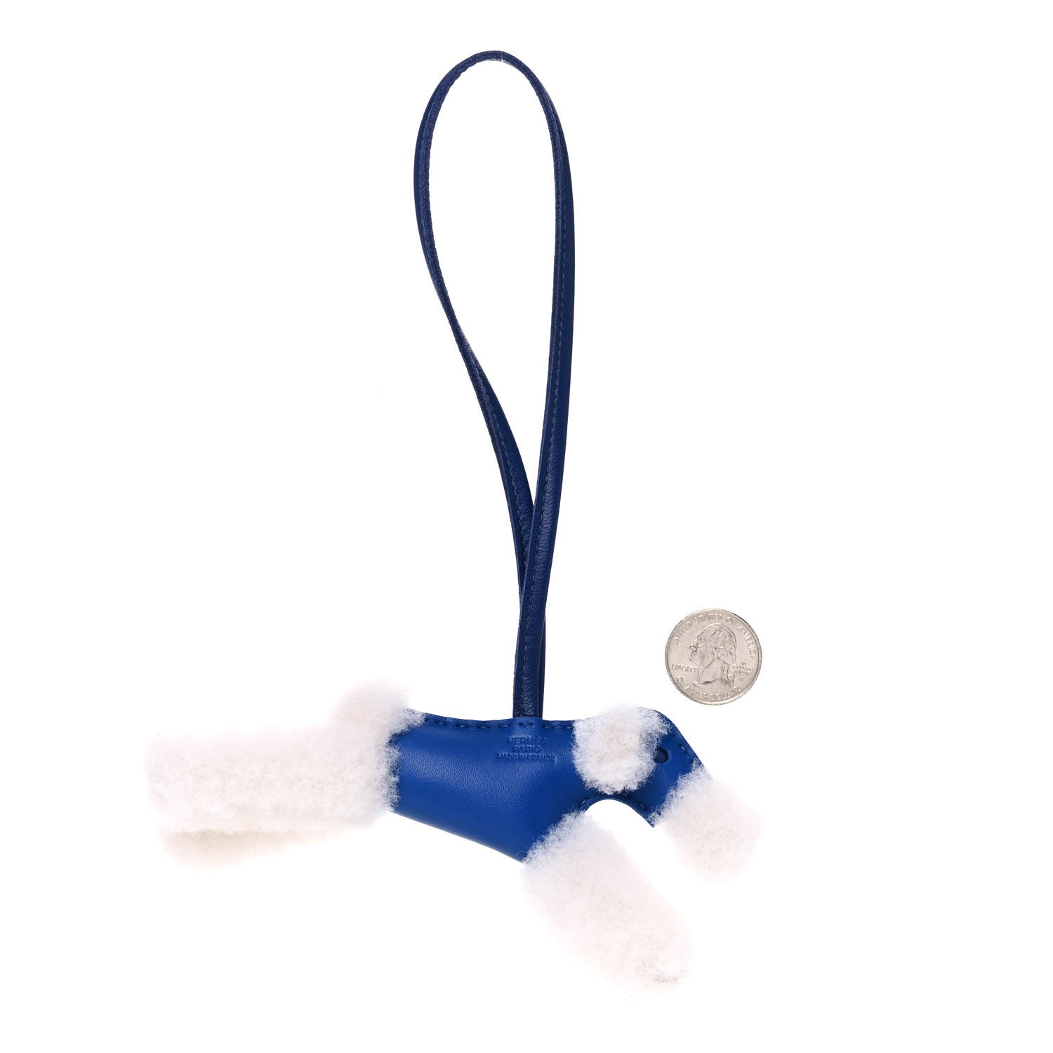 Hermes Milo Lambskin Shearling Budy Charm Bleu Saphir 2 of 4