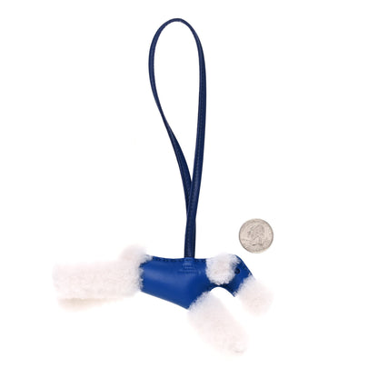 Hermes Milo Lambskin Shearling Budy Charm Bleu Saphir 2 of 4