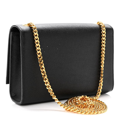 Saint Laurent Grain De Poudre Small Classic Monogram Kate Satchel Black 3 of 10