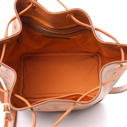 MCM Visetos Small Heritage Drawstring Bucket Bag Cognac 5 of 11