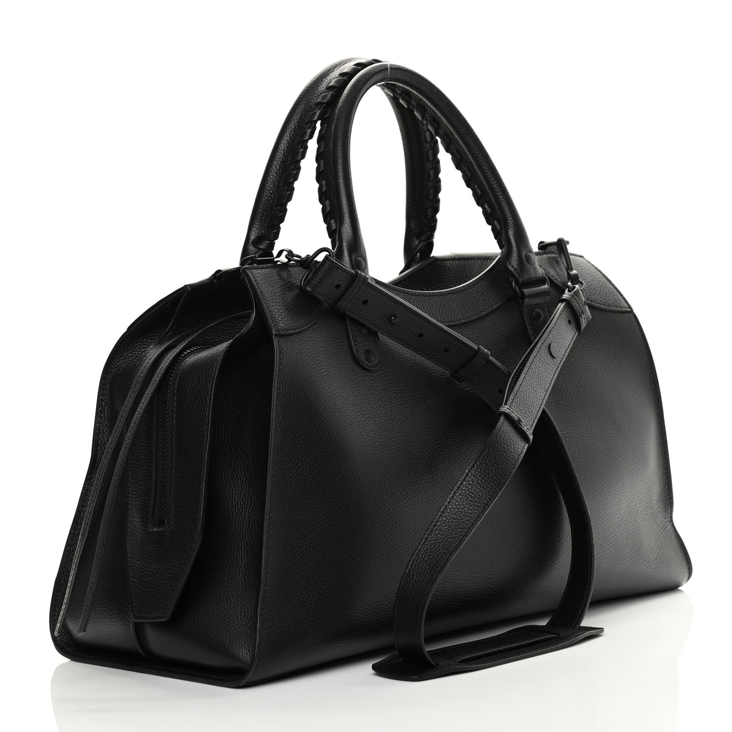 Grained Calfskin Neo Classic Black Hardware Medium City Black