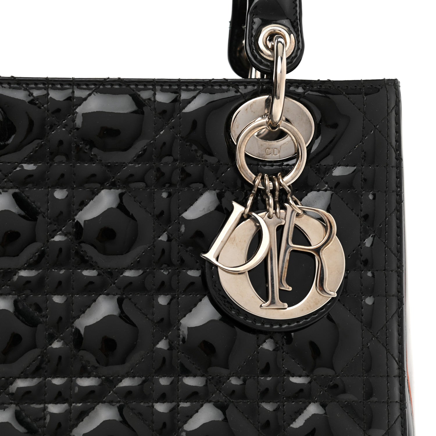 Christian Dior Patent Cannage Medium Lady Dior Black 9 of 13