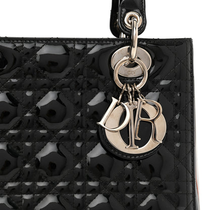 Christian Dior Patent Cannage Medium Lady Dior Black 9 of 13