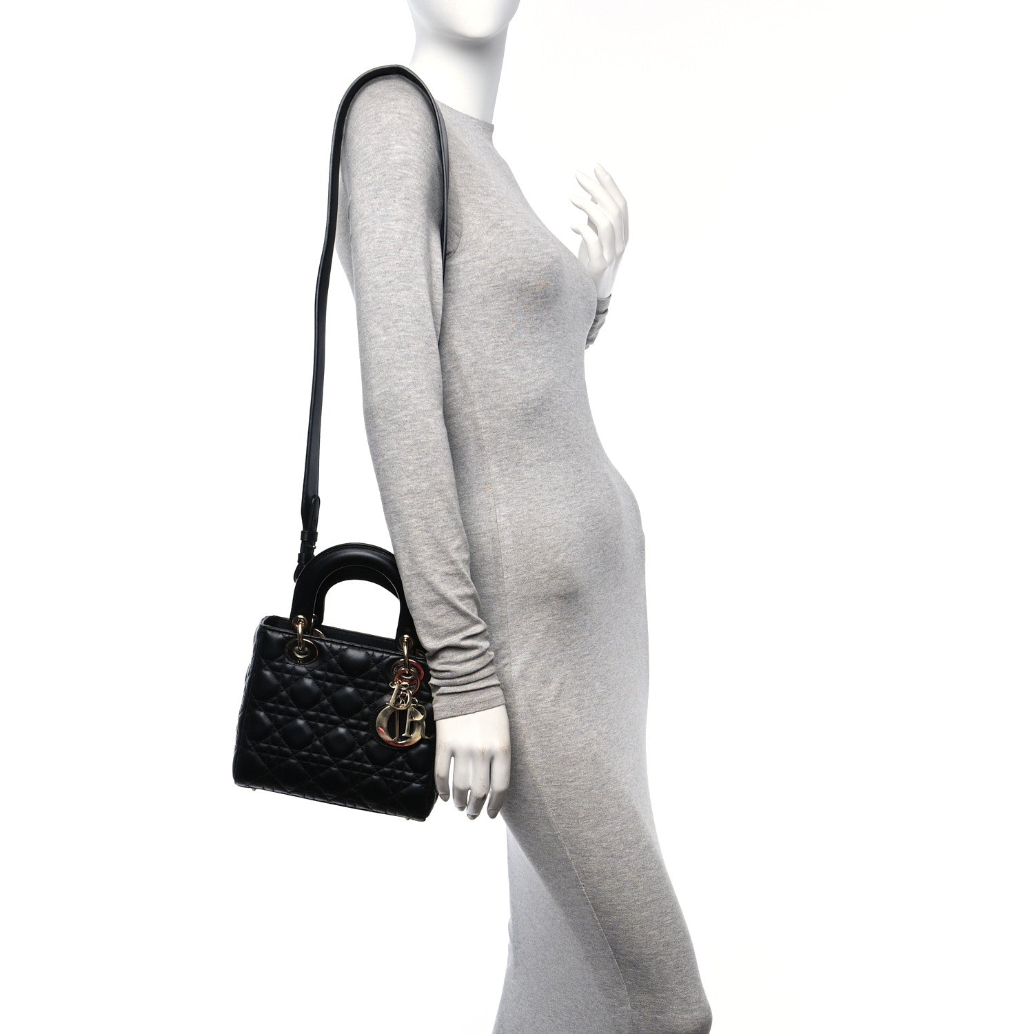 Christian Dior Lambskin Cannage Small My ABCDior Lady Dior Black 2 of 11