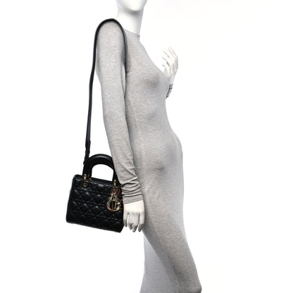 Christian Dior Lambskin Cannage Small My ABCDior Lady Dior Black 2 of 11