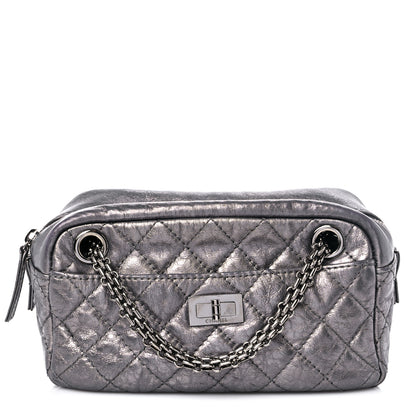 Chanel Metallic Aged Calfskin Quilted Small Reissue Camera Case Dark Silver 1 of 11