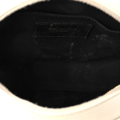 Saint Laurent Grain De Poudre Matelasse Chevron Quilted Round Vinyle Camera Bag Blanc Vintage 5 of 8