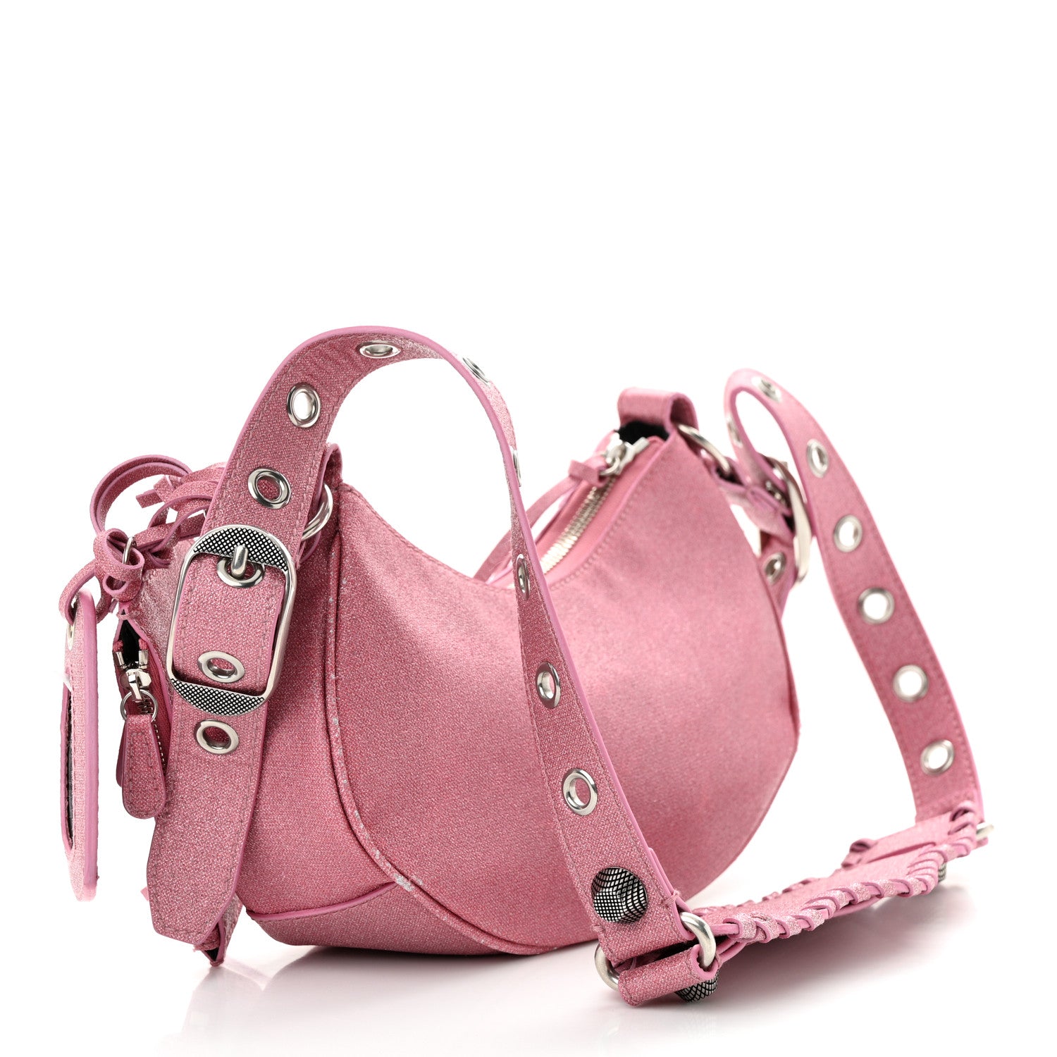 Balenciaga Sparkling Fabric Le Cagole Shoulder Bag XS Sweet Pink 3 of 11