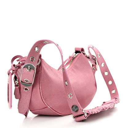 Balenciaga Sparkling Fabric Le Cagole Shoulder Bag XS Sweet Pink 3 of 11
