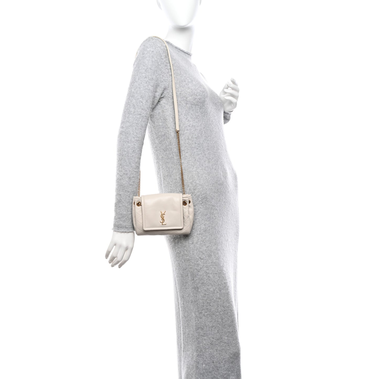 Lambskin Quilted Monogram Mini Nolita Crema Soft