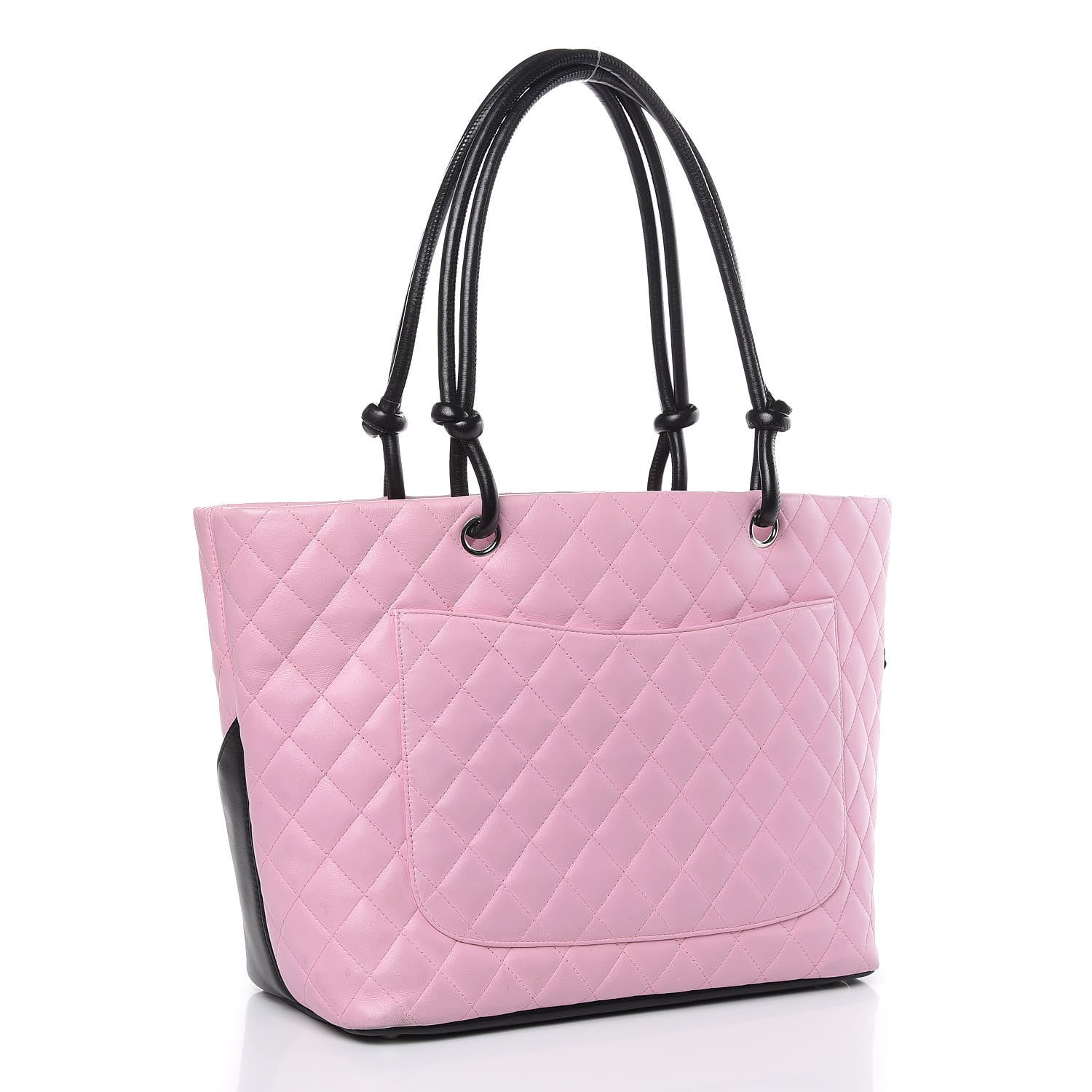 Chanel Calfskin Quilted Large Cambon Tote Pink Black 3 of 11