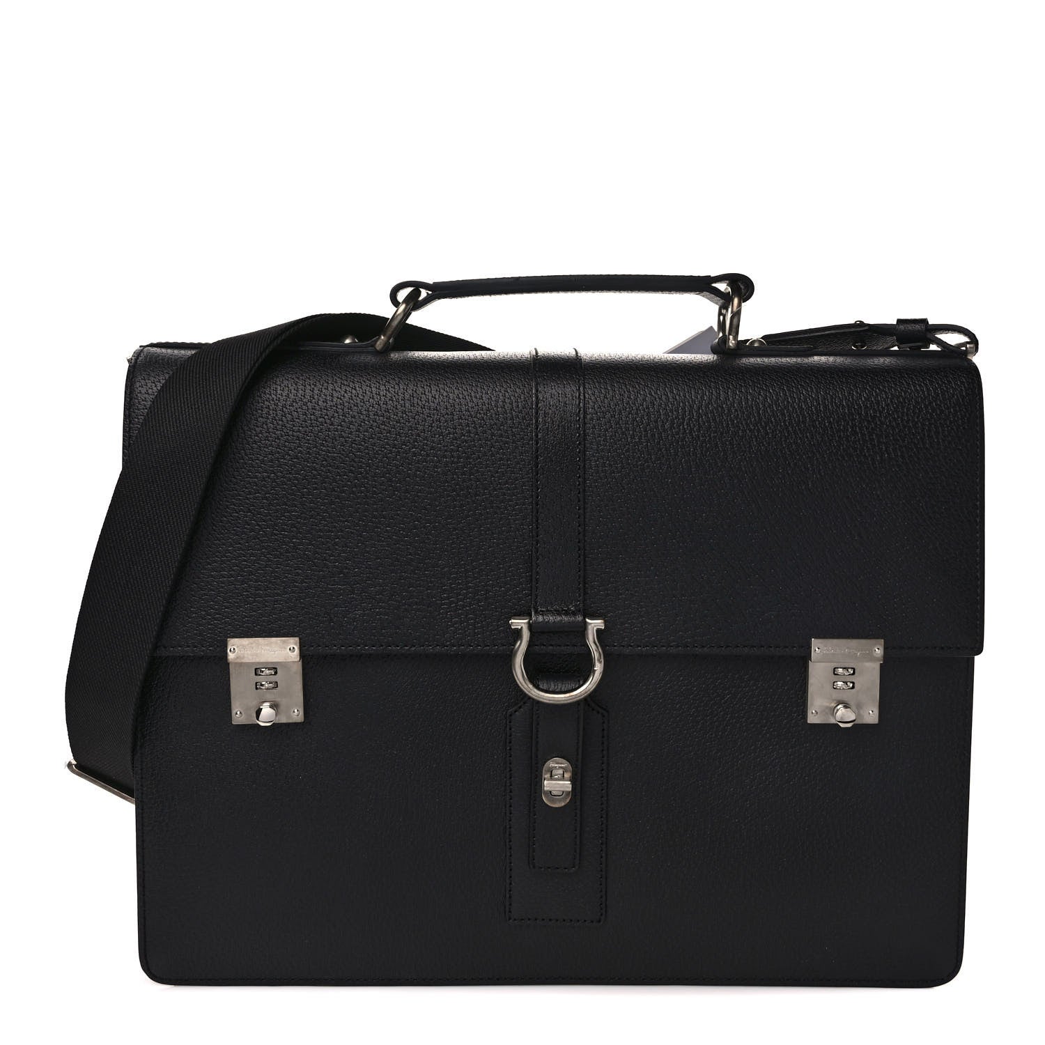 Salvatore Ferragamo Pigskin Chelsea Briefcase Black 1 of 8