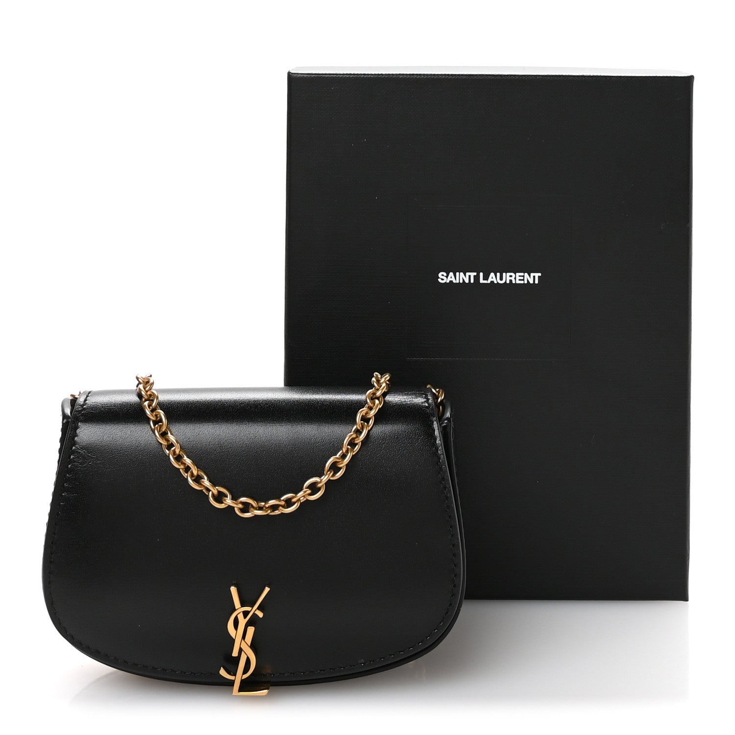 Saint Laurent Box Calfskin Mini Purse On Chain Black 1782812