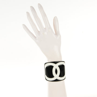 Chanel Resin CC Wide Cuff Black White 2 of 4