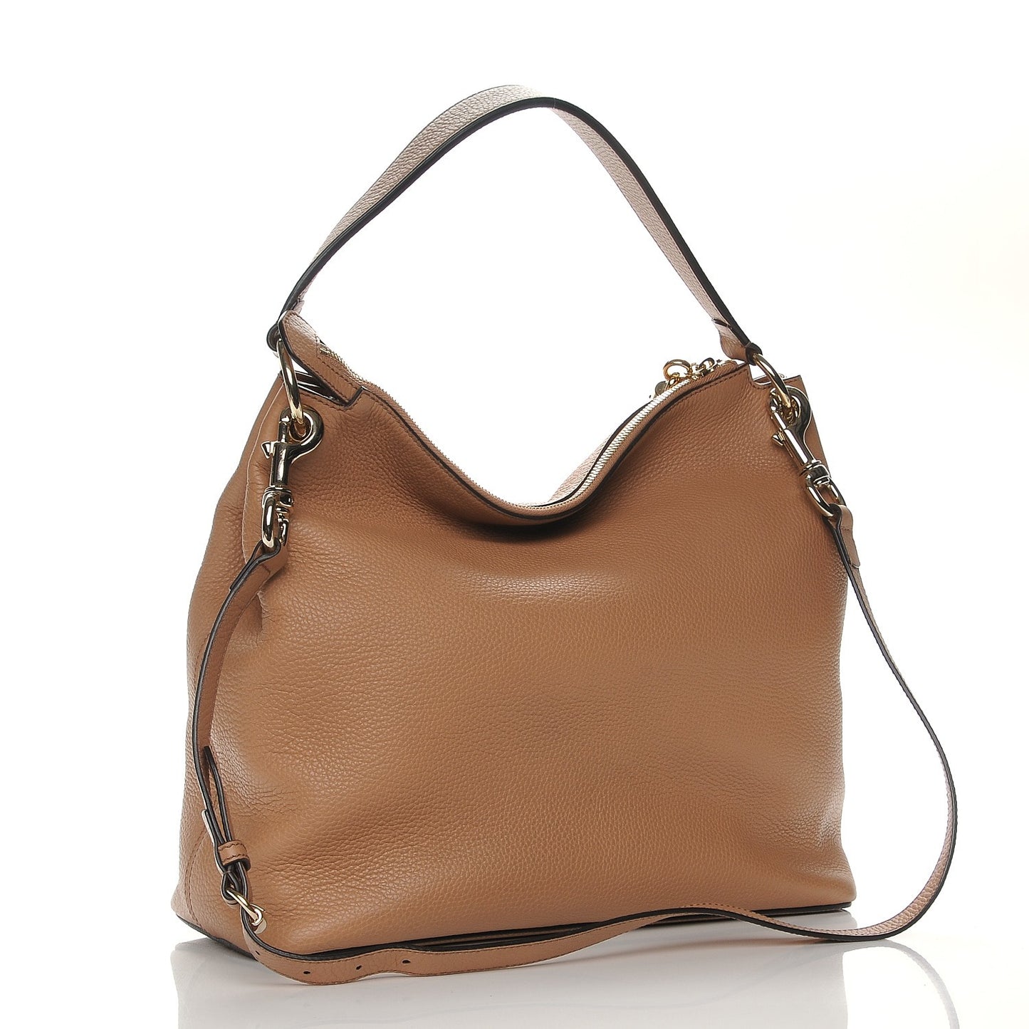 Pebbled Calfskin Large Soho Hobo Camelia