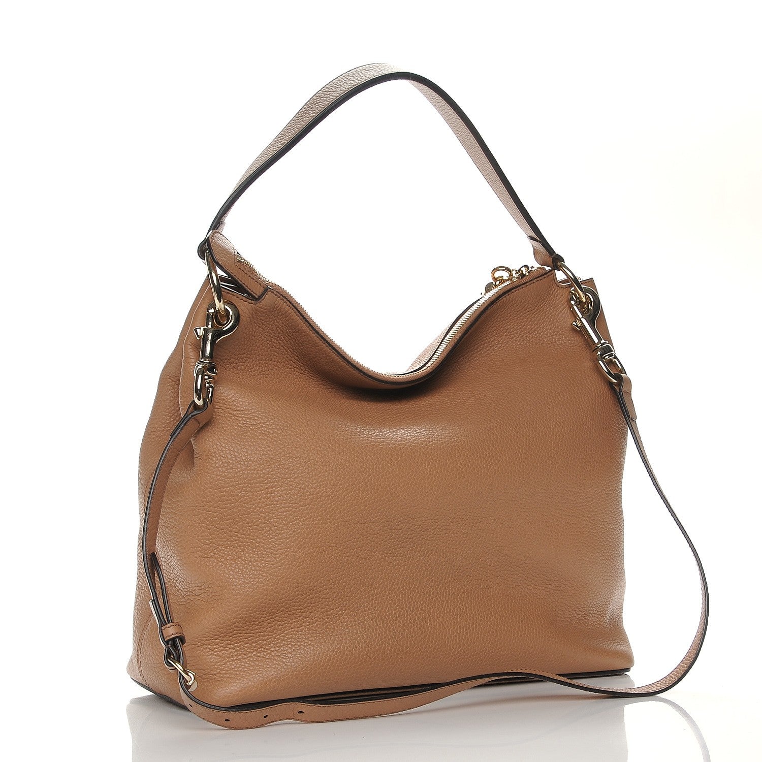 Gucci Pebbled Calfskin Large Soho Hobo Camelia 3 of 8