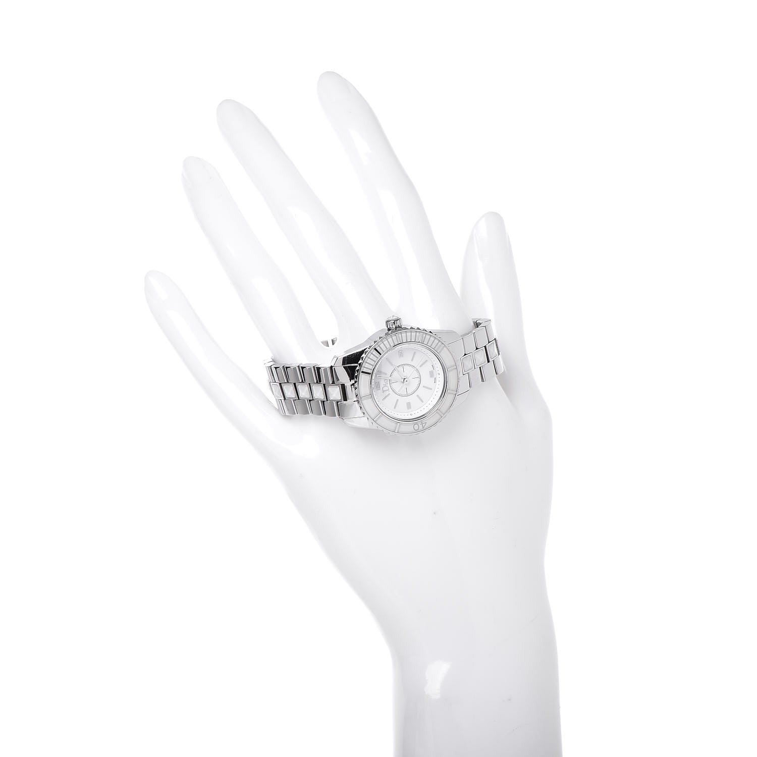 Christian Dior Stainless Steel Sapphire 29mm Christal Quartz Watch White 2 of 7