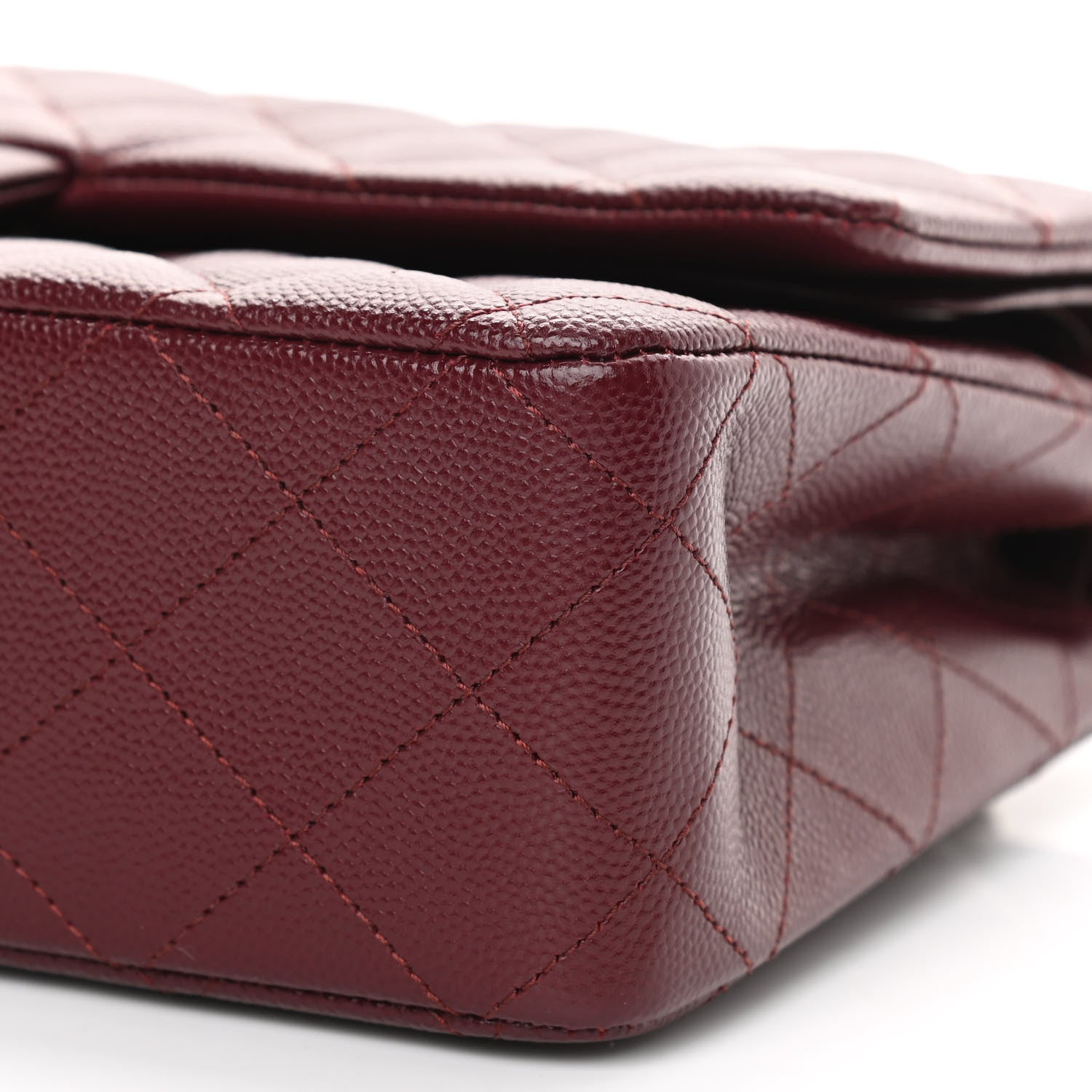 Chanel Caviar Quilted Medium Double Flap Burgundy 10 of 11
