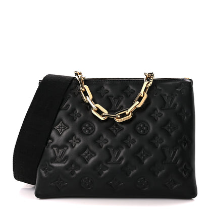 Louis Vuitton Lambskin Embossed Monogram Coussin PM Black 1 of 13