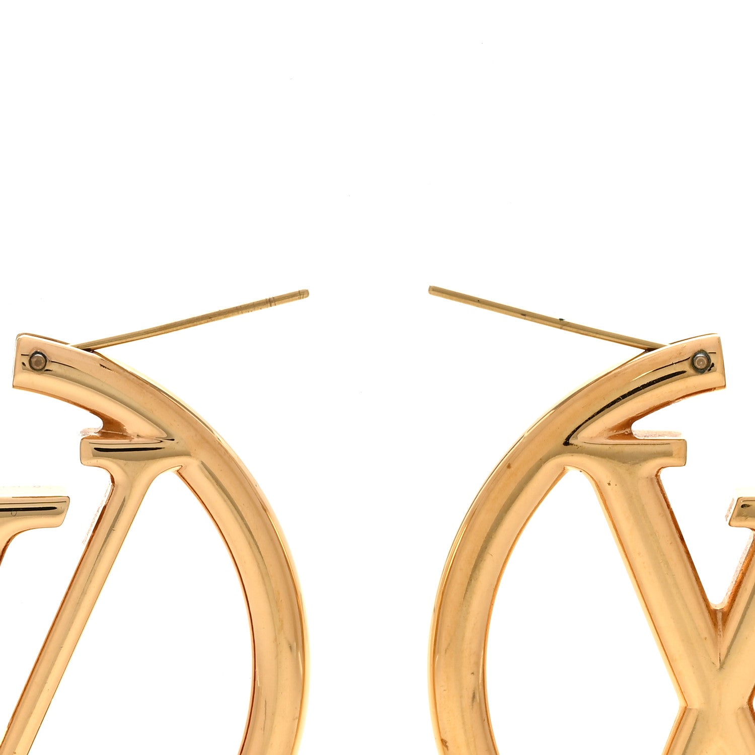 Louis Vuitton Metal Louise Hoop Earrings Gold 3 of 5