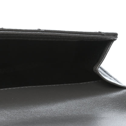 Saint Laurent Lambskin Y Quilted Monogram Compact Loulou Wallet Asphalt 6 of 8