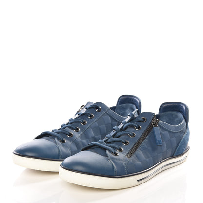 Louis Vuitton Damier Challenge Zip Up Sneakers 7.5 Blue 2 of 12