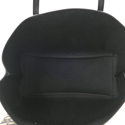 Versace Coated Canvas Calfskin La Greca Medusa Music Signature Shopper Tote Bag Black Khaki Multicolor 5 of 9