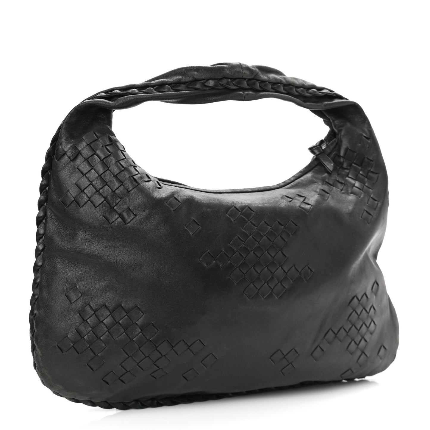 Nappa Intrecciato Medium Veneta Hobo Black