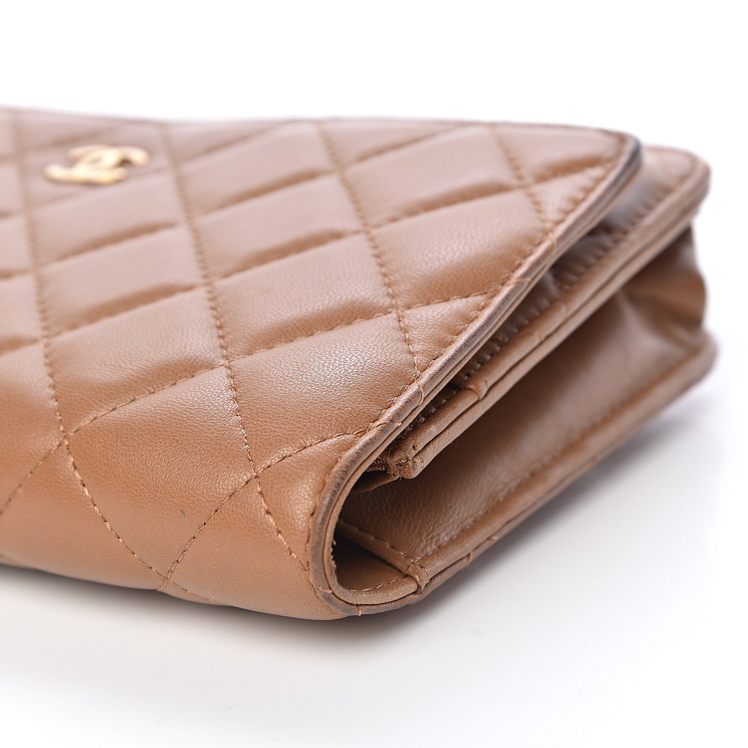 Chanel Lambskin Quilted Wallet on Chain WOC Dark Beige 14 of 23