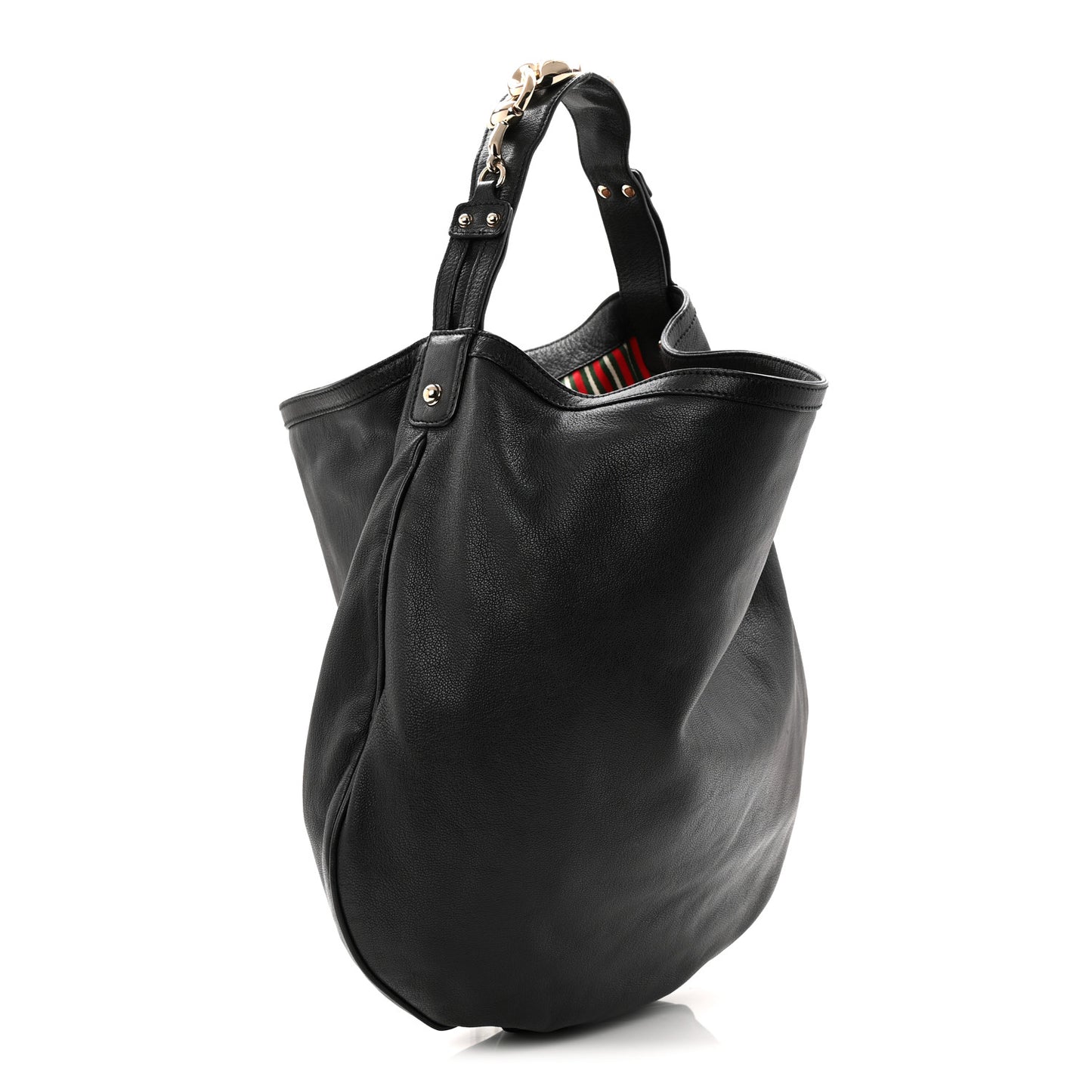 Calfskin Wave Hobo Black