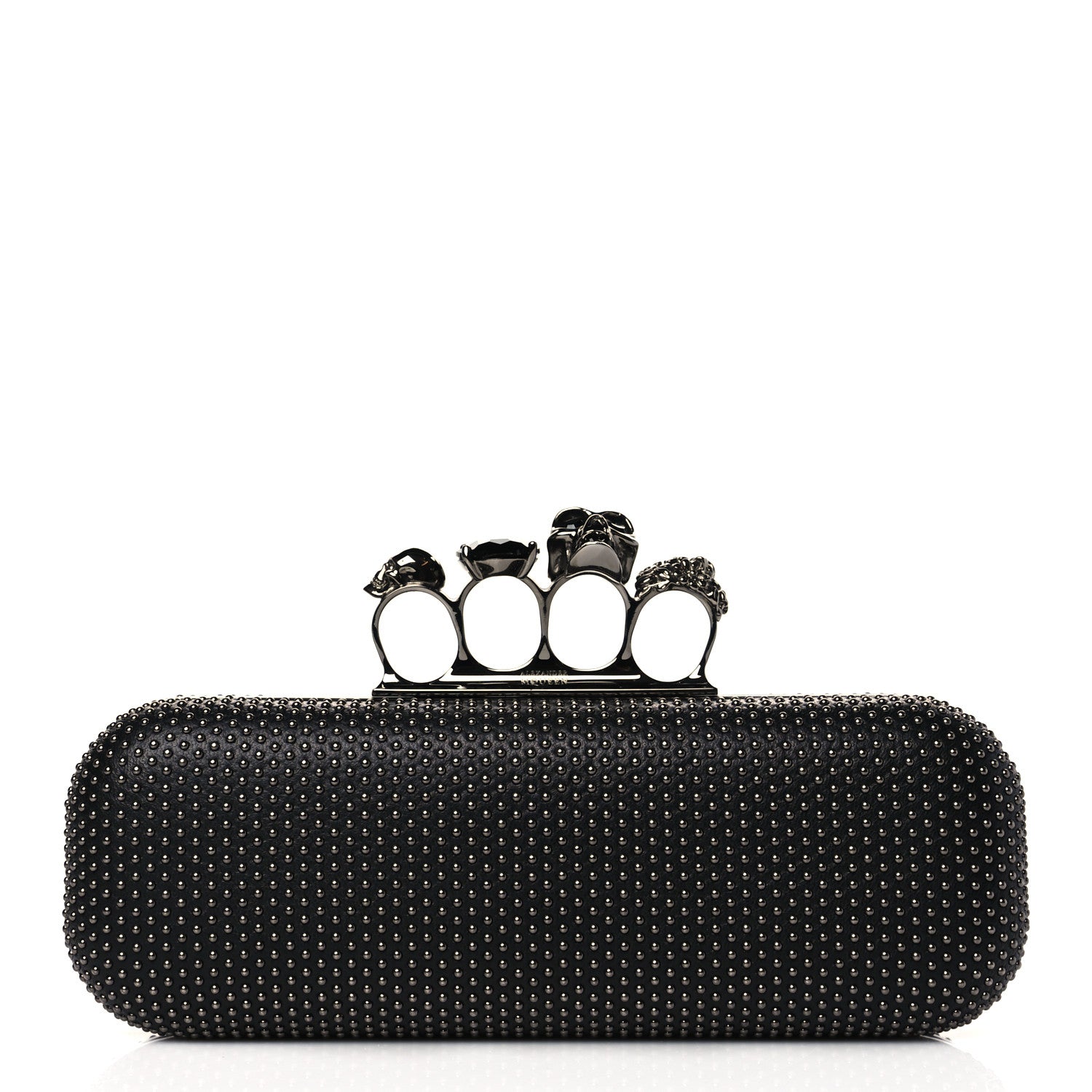 Alexander McQueen Nappa Studded Knucklebox Clutch Black 1 of 10