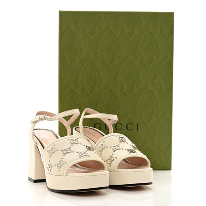 Gucci Malaga Kid Interlocking G Studs 25/85mm Platform Sandals 35.5 Mystic White 9 of 9