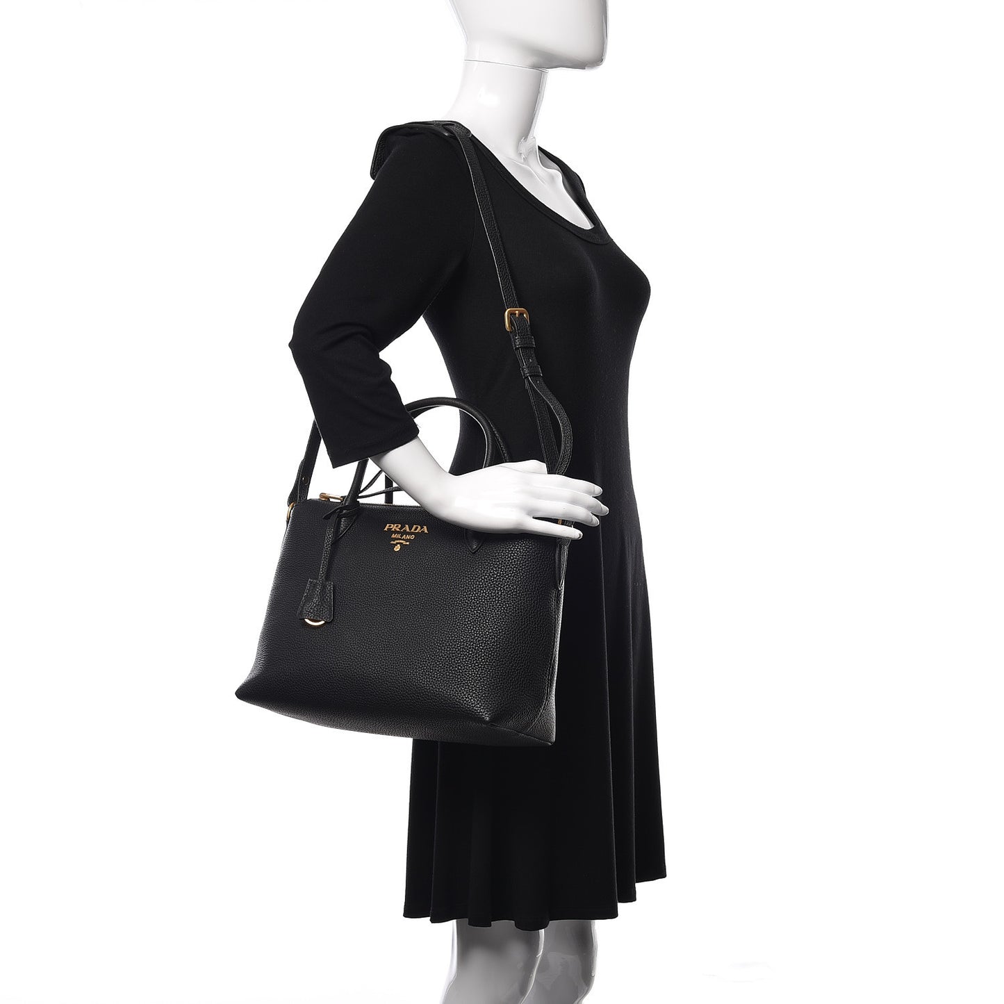 Vitello Daino Tote Black