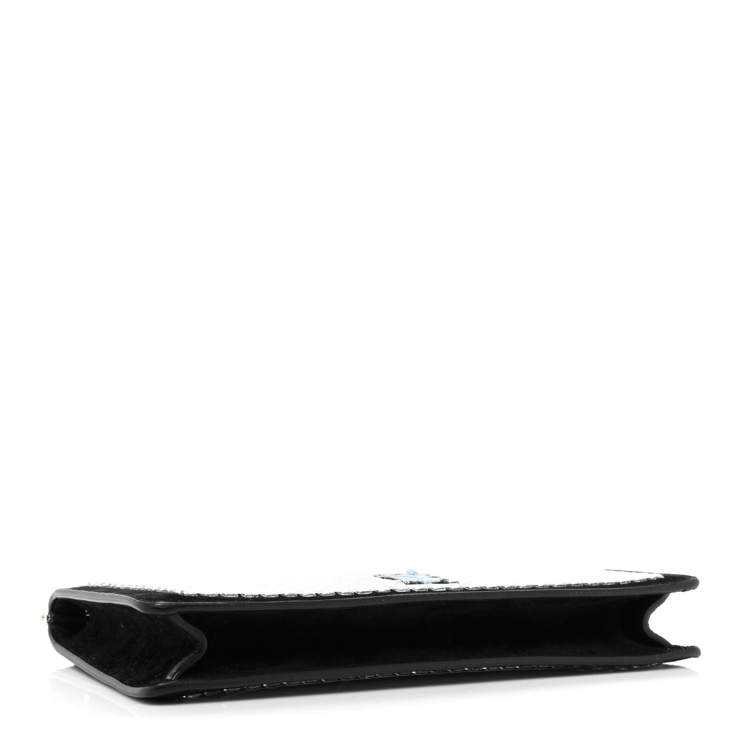 Burberry Suede Crystal Embellished TB Hotfix Shoulder Pouch Black 4 of 9