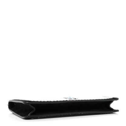 Burberry Suede Crystal Embellished TB Hotfix Shoulder Pouch Black 4 of 9