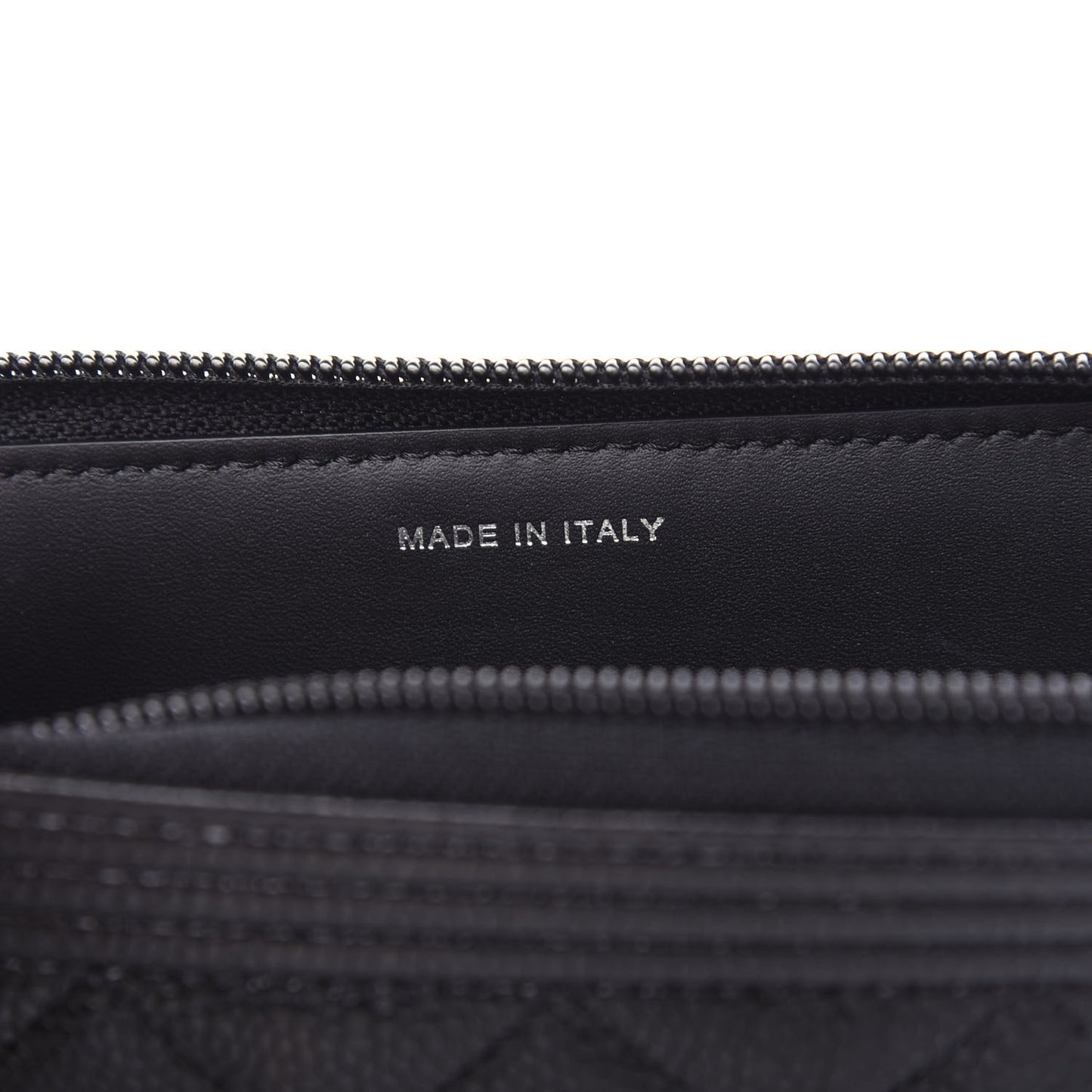 Caviar Quilted Small Boy Zip Around Wallet Black